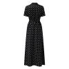 Wrap Dress for Women Fashion Short Sleeve V Neck Midi Dresses Printed A-Line Dress with Belt view 3