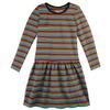 Mightly Girls' Long Sleeve Tiered Dress with Pockets | 95% Organic Cotton, Colorful Stylish Dress, Ideal for School, Birthday Parties & Play, for Toddlers & Kids, Fair Trade Certified, Jewel Stripe,3T view 1