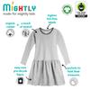 Mightly Girls' Long Sleeve Tiered Dress with Pockets | 95% Organic Cotton, Colorful Stylish Dress, Ideal for School, Birthday Parties & Play, for Toddlers & Kids, Fair Trade Certified, Jewel Stripe,3T view 2