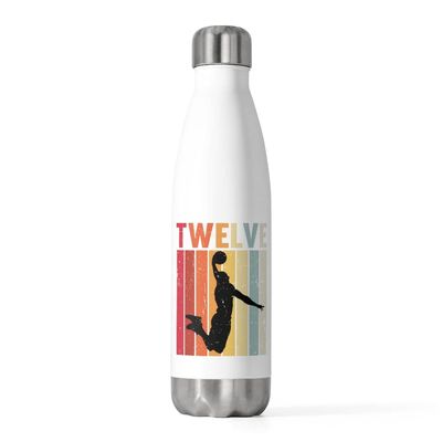 20oz Insulated Bottle Hilarious 12th Birthday Hoops Sports Athlete Player Lover Humorous Basketball 20oz