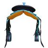 Daarkgreen Synthetic Western Barrel Racing Saddle with Headstall Breast Collar and Reins 14" - 18" (15", Blue Crystal) view 4