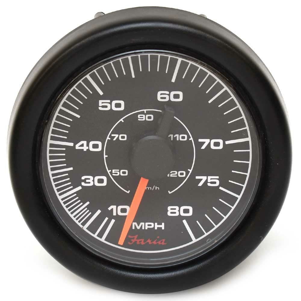 Faria Marine Boat Speedometer Gauge SE9706 | Competition 3 1/4 Inch Black