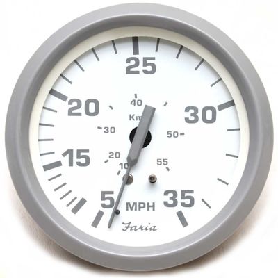 Faria Boat Speedometer Gauge SE9485A | Nantucket 3 1/4 Inch Gray White