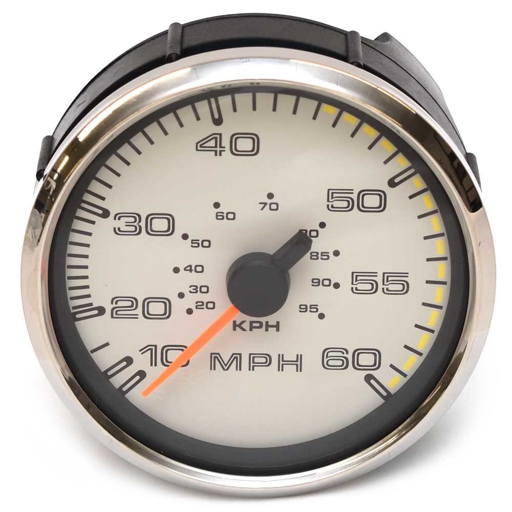 Faria Marine Boat Oversized Speedometer Gauge SE9210A | 4 1/4 Inch Silver