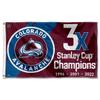 Colorado Avalanche 3 Time and 2022 Cup Champions Grommet Flag view 1