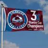 Colorado Avalanche 3 Time and 2022 Cup Champions Grommet Flag view 3