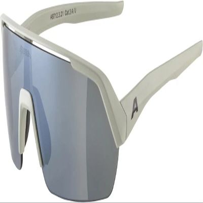 ALPINA TURBO HR, Mirrored, Hydrophobic & Anti-fog Cycling Glasses for Men & Women, 100% UV Protection, cool grey matt, one size
