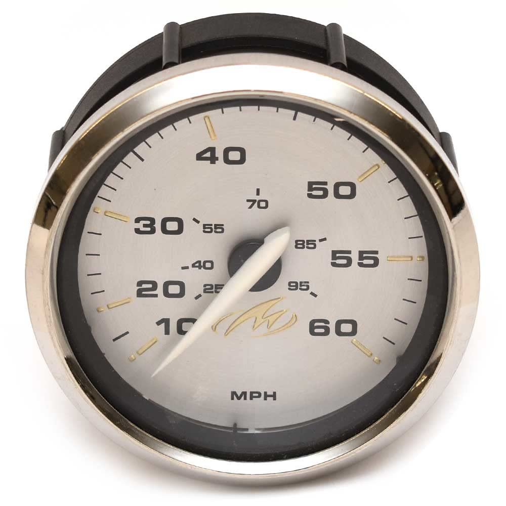Faria Marine Boat Speedometer Gauge SE9995B | Monterey Kronos Silver 3 1/4 Inch