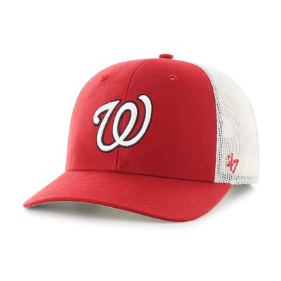 '47 MLB Trucker Snapback Adjustable Hat, Adult One Size Fits All - Washington Nationals, Washington Nationals Red