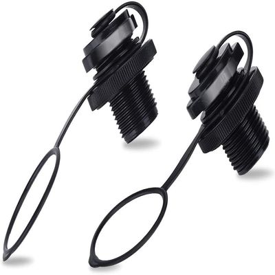 2pcs Inflatable Boat Air Valve, Spiral Air Plugs One way Inflation Replacement Screw Valve for Rubber Dinghy Raft Kayak Pool Boat Airbeds,black