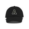 Monogram Letter or Number Baseball Cap Toddler, Youth Kids, and Adult Adjustable Black Hat with White and Black Thread (2-5 Toddler Size, A) view 1