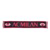 AC Milan Official Scarf, Solid Color Graphics with Contrast Accents and Written, Jacquard Knit, Acrylic, Black, Red, One Size view 1