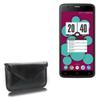 BoxWave Case Compatible with RCA Q1 - Elite Leather Messenger Pouch, Synthetic Leather Cover Case Envelope Design - Jet Black view 1