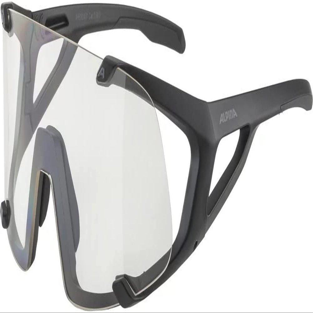 ALPINA Hydrophobic, Anti-fog Cycling Glasses For Men & Women, 100% UV Protection, HWK, black matt, one size