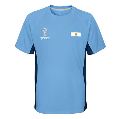 Outerstuff Men's Standard FIFA World Cup Panelled Raglan Short Sleeve Top, Cobalt, Medium