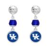 Kentucky Wildcats Ivy Crystal Silver Earrings Jewelry Gift UK view 1