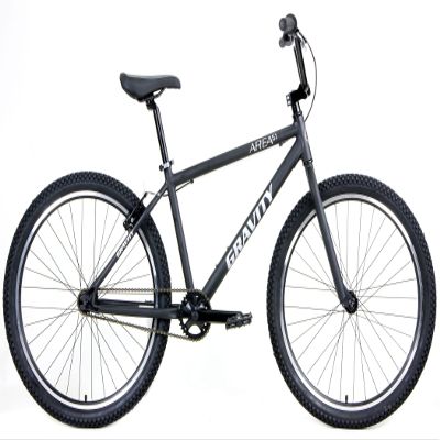 Gravity Area 51 Adult BMX Bike Aluminum Frame Single Speed Cruiser - Two Sizes! (19" Fits Riders 5'9" to 6'3", Matt Black)