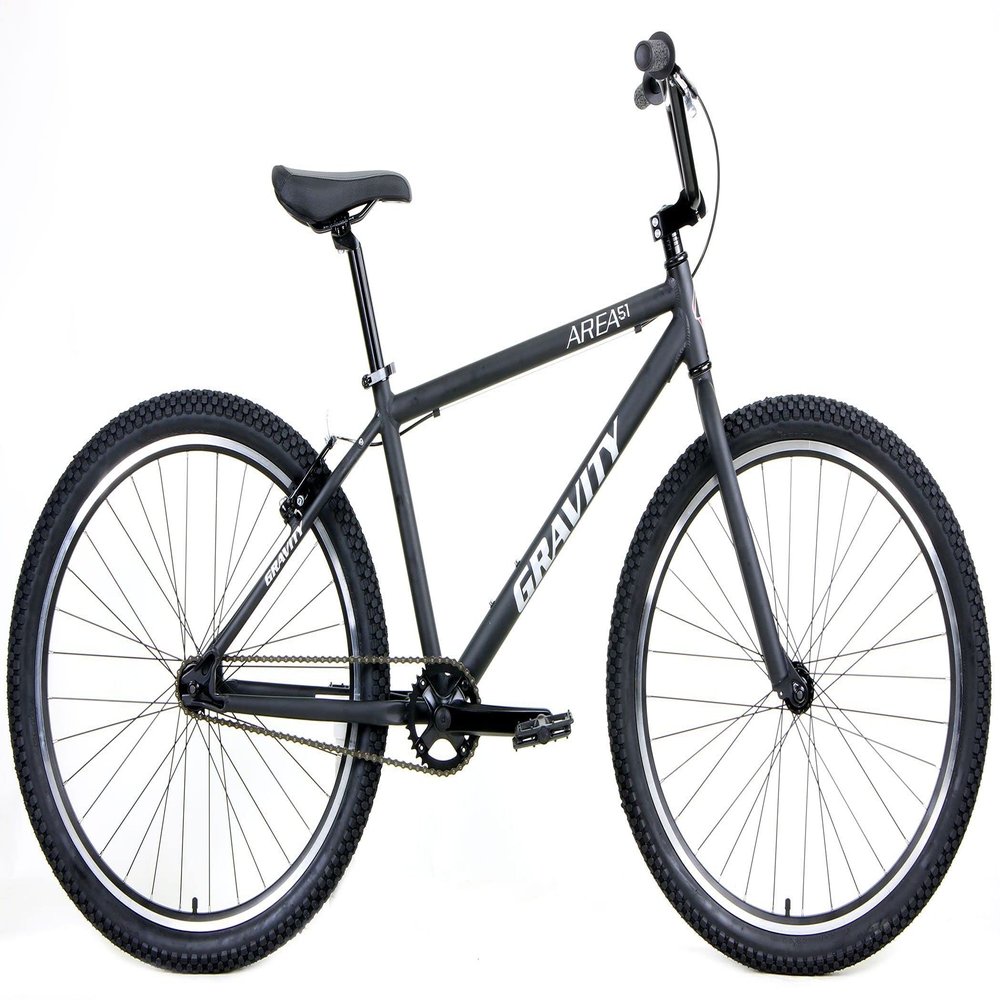 Gravity Area 51 Adult BMX Bike Aluminum Frame Single Speed Cruiser - Two Sizes! (19" Fits Riders 5'9" to 6'3", Matt Black)