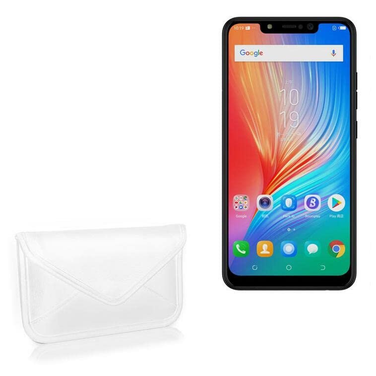 BoxWave Case Compatible with Tecno Spark 3 - Elite Leather Messenger Pouch, Synthetic Leather Cover Case Envelope Design - Ivory White