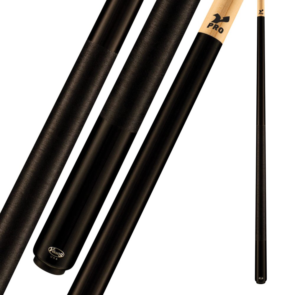 Viking B2202 2 Piece 58" Pool Cue Stick, Midnight Black, 19oz, Made in The USA, Billiard Cue Stick, Bar or House Use for Men and Women