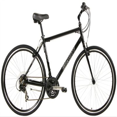 Gravity Swift 24 Dlx24 Super Hybrid Bike 24 Speed Flat Bar Road Bicycle (20" Mens fits Most Riders 6' to 6' 2", Matt Black)