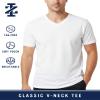 IZOD Mens Undershirts - 4 Pack Lightweight Breathable Cotton Mens Shirts Crew Neck & V Neck Undershirts for Men (Sizes: S-XL), Size Medium, All White - Vneck view 2