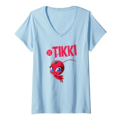 Womens Miraculous Ladybug Kwamis Collection Tikki power V-Neck T-Shirt