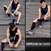 CompressionZ Calf Compression Sleeves for Men & Women - Leg Sleeves Shin Splint Firm Support - Footless Compression Socks for Varicose Vein Pain Relief - Black Teal, Large view 2