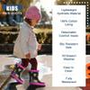 NORTY Rubber Rain Boots for Kids - Waterproof Rubber Boots Boys and Girls Solid & Printed Rainboots for Toddlers and Kids - Unicorn Navy Pink view 2