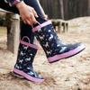 NORTY Rubber Rain Boots for Kids - Waterproof Rubber Boots Boys and Girls Solid & Printed Rainboots for Toddlers and Kids - Unicorn Navy Pink view 4