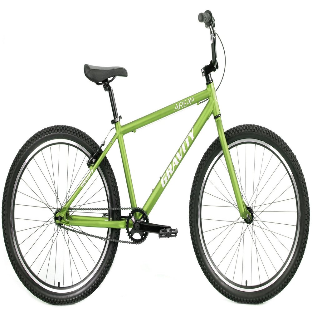 Gravity Area 51 Adult BMX Bike Aluminum Frame Single Speed Cruiser - Two Sizes! (19" Fits Riders 5'9" to 6'3", Mantis Green)