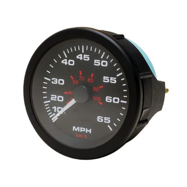 Teleflex Boat Speedometer Gauge 61935F | Amega 65 MPH 3 1/4 Inch Black