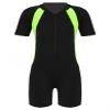 Daenrui Kids Girls Boys One Piece Swimsuit Short Sleeve Water Sports Surfing Bathing Suit Rashguard Swimwear Black,geeen 12-14 Years view 1