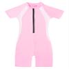 Daenrui Kids Girls Boys One Piece Swimsuit Short Sleeve Water Sports Surfing Bathing Suit Rashguard Swimwear Pink 12-14 Years view 3