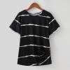 Little Girls Casual Short Sleeve T Shirts Crewneck Tunic Tops Kids Button School Clothes for Girls (Black, 4-5 Years) view 2