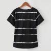Little Girls Casual Short Sleeve T Shirts Crewneck Tunic Tops Kids Button School Clothes for Girls (Black, 4-5 Years) view 3
