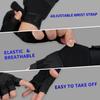 FIORETTO Fingerless Gloves for Airsoft Shooting Half Finger Hunting Hiking Cycling Driving Motorcycle Climbing Work Gloves 2 Pairs(Black+Green) Large view 2