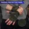 FIORETTO Fingerless Gloves for Airsoft Shooting Half Finger Hunting Hiking Cycling Driving Motorcycle Climbing Work Gloves 2 Pairs(Black+Green) Large view 4
