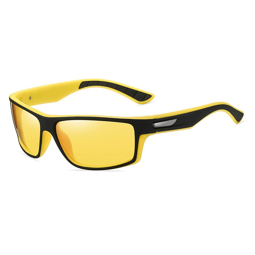 Outdoor Sports Wrap Around Reader Sunglasses full Lens Night Driving Cycling Presbyopia yellow Reading Glasses For Men (black yellow, 3.25, multiplier_x)