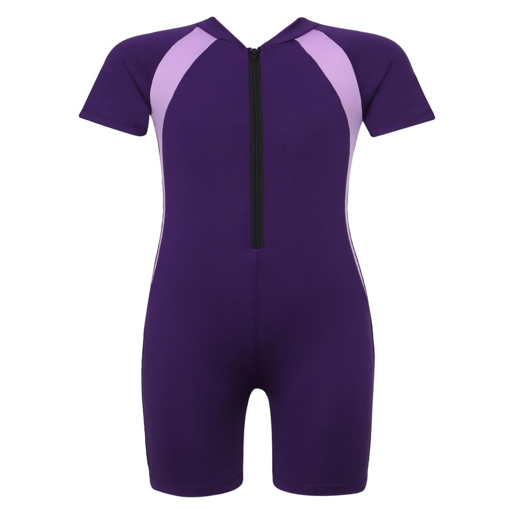 Moggemol Kids Girls Boys One Piece Rash Guard Swimsuits Water Sport Short Swimwear UPF 50+ UV Protection Modena 14-16 Years