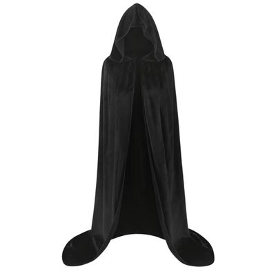 LMYOVE Velvet Cloak, Hooded Cape for Men & Women Christmas Halloween Dress up (80 cm/31.50 inch,Wine Red)