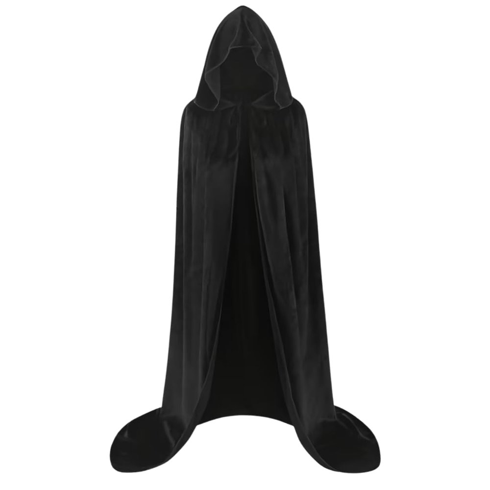 LMYOVE Velvet Cloak, Hooded Cape for Men & Women Christmas Halloween Dress up (80 cm/31.50 inch,Wine Red)