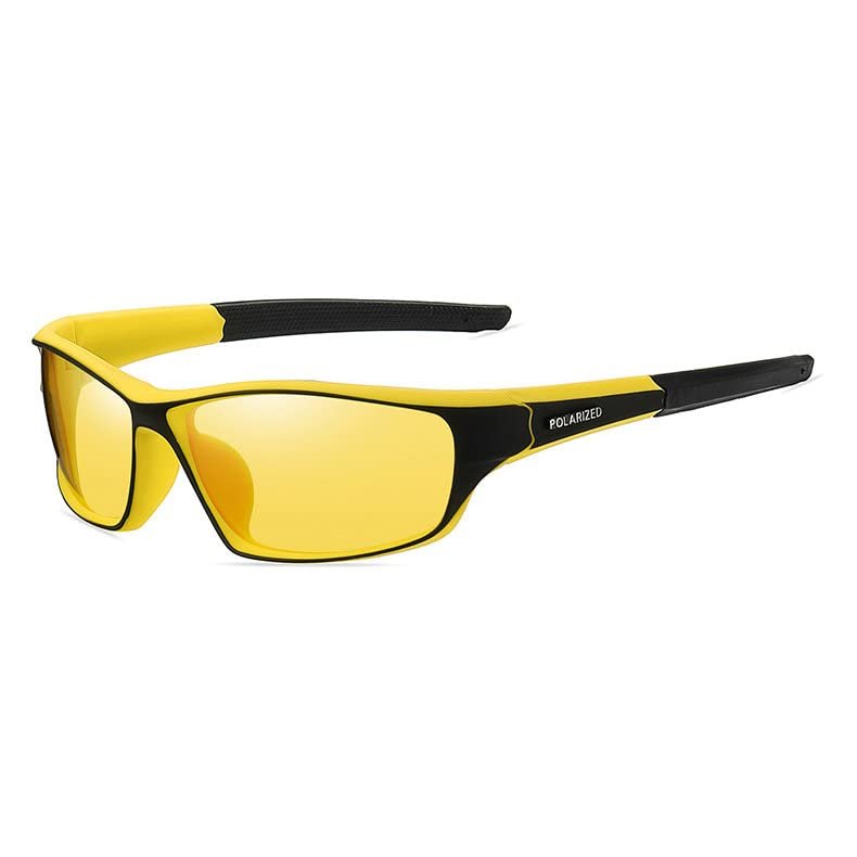 sports Night Vision Reader Sports Polarized Reader Sunglasses Mens Driving Outdoor full lens Reading Glasses for Men Goggles (black yellow, 3.0, multiplier_x)