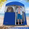 Goplus 2 Room Shower Tent, Portable Camping Changing with Floor Drain, Detachable Rain Fly, Stakes & Ropes, UV Protection, Water Resistant Privacy for Outdoor Toilet, Dressing (Blue) view 3