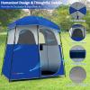 Goplus 2 Room Shower Tent, Portable Camping Changing with Floor Drain, Detachable Rain Fly, Stakes & Ropes, UV Protection, Water Resistant Privacy for Outdoor Toilet, Dressing (Blue) view 4