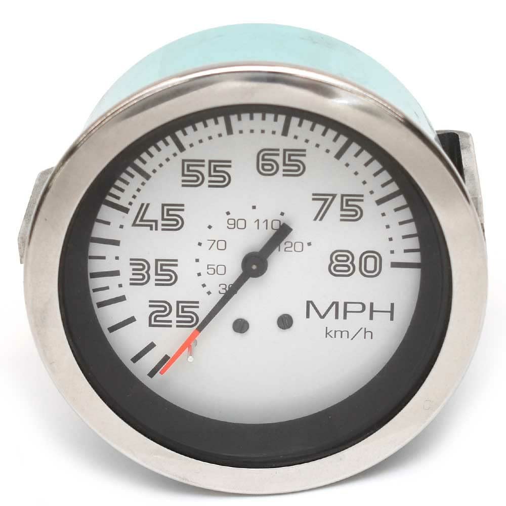 Teleflex Boat Speedometer Marine Gauge 65351F | 3 1/4 Inch Silver White