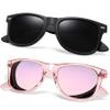 Joopin Trendy Square Sunglasses Polarized UV Protection Designer Shades for Women Men Retro Sun Glasses (Black + All Pink) view 1
