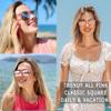 Joopin Trendy Square Sunglasses Polarized UV Protection Designer Shades for Women Men Retro Sun Glasses (Black + All Pink) view 2