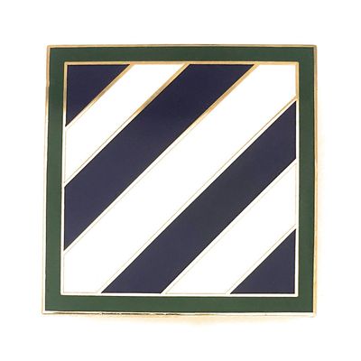 3rd Infantry Division/Large Pin 2X 2 3RD ID with Gold Plated Border