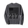 Area Code 217 American Flag USA Springfield Illinois Sweatshirt view 1